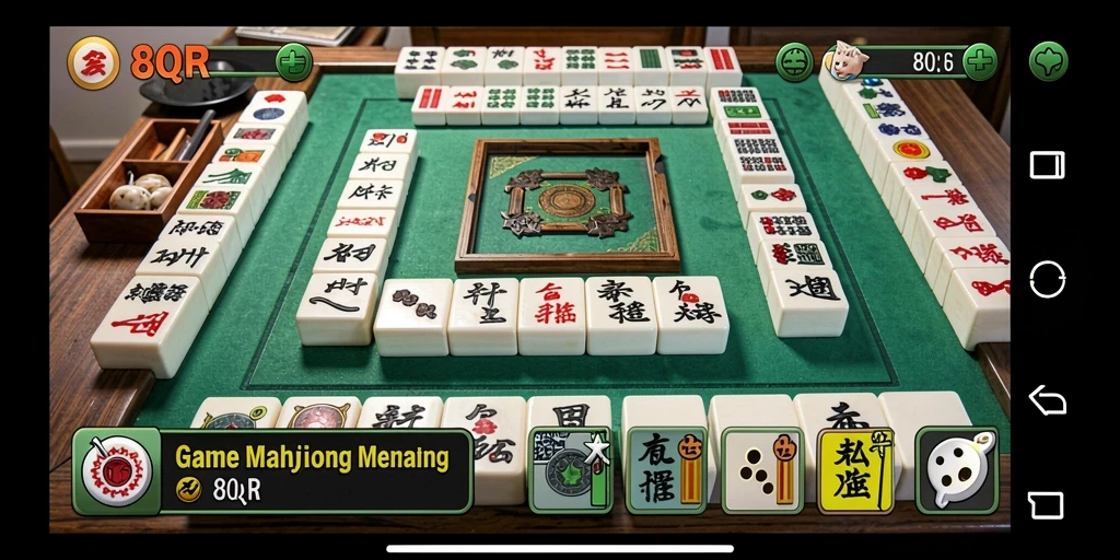 Tampilan gameplay Mahjong di 8QR yang menarik dan menantang.