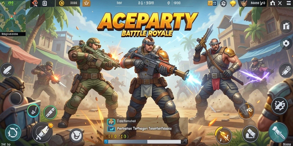Screenshot gameplay ACEPARTY yang menampilkan pertempuran seru dalam Battle Royale.