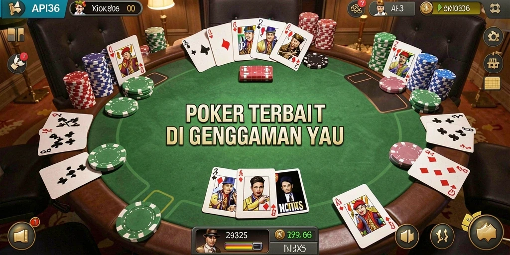 Screenshot utama API36 menampilkan gambaran gameplay poker yang menarik.