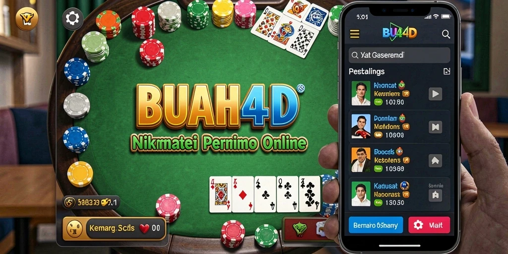 Tampilan gameplay BUAH4D yang menarik dengan suasana permainan Domino.