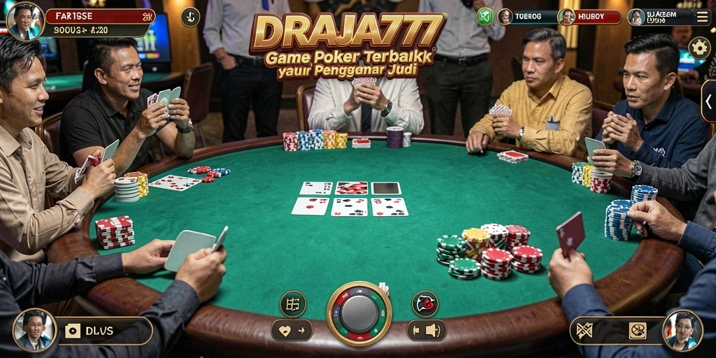 Tampilan gameplay DRAJA777 yang seru dan penuh strategi poker.