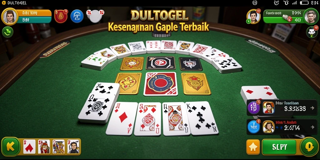 Screenshot gameplay DULTOGEL yang menunjukkan serunya permainan Gaple.