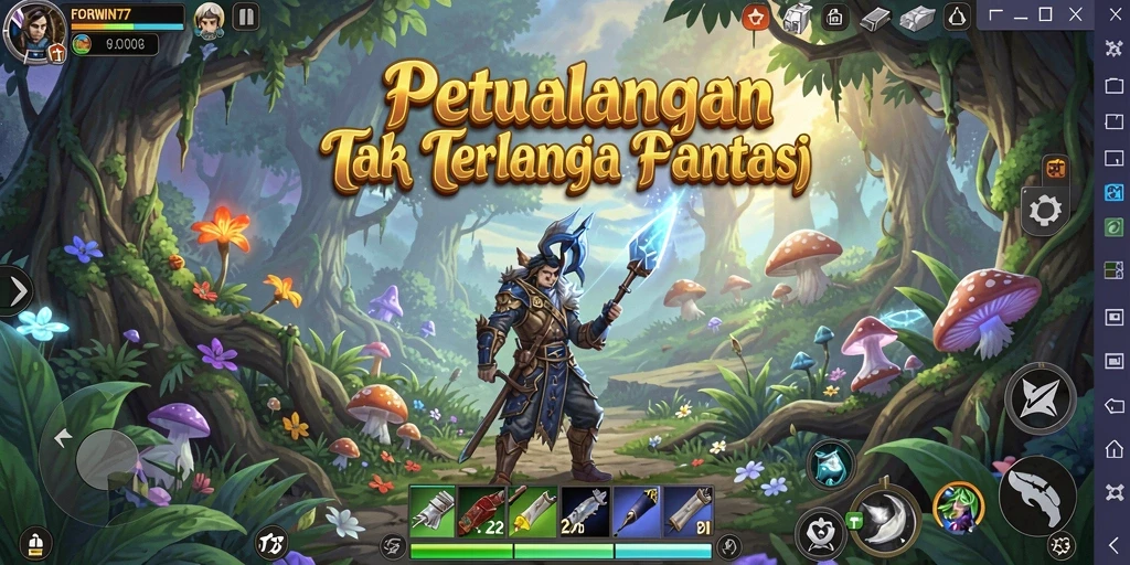 Gameplay FORWIN77 yang menampilkan petualangan menarik dan visual yang indah.