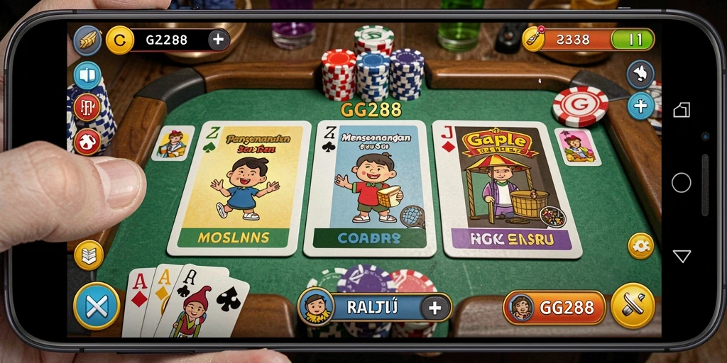 Tampilan utama GG288 dengan gameplay seru Gaple.