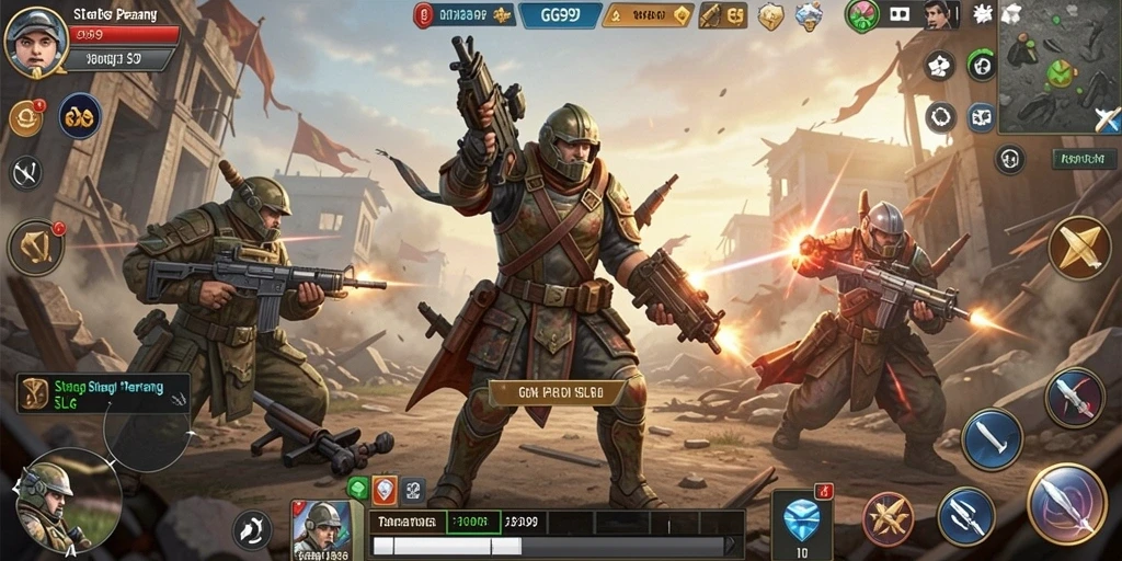 Screenshot GG99 menampilkan pertempuran taktis yang mendalam dan mendebarkan.