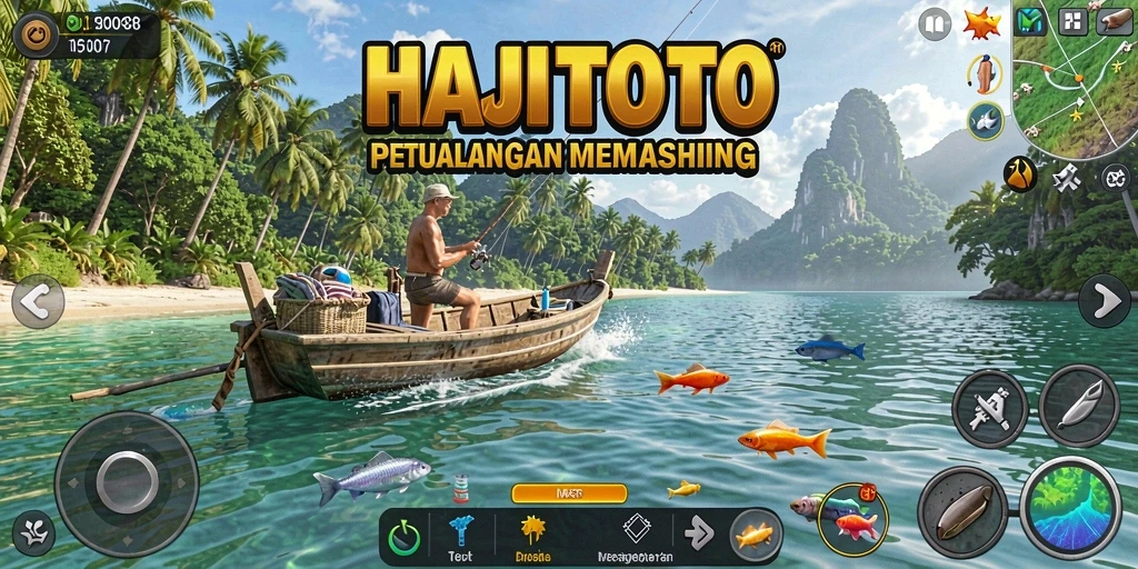 Tangkapan ikan besar dalam gameplay memancing yang realistis di HAJITOTO.
