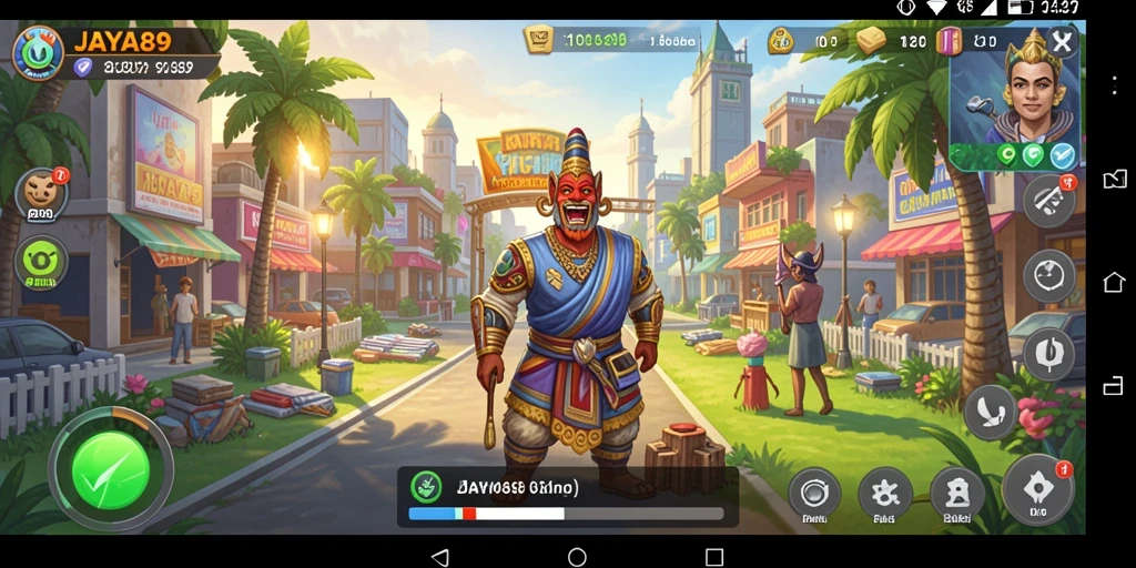 Screenshot utama JAYA89 menampilkan gameplay simulasi kehidupan yang menarik.