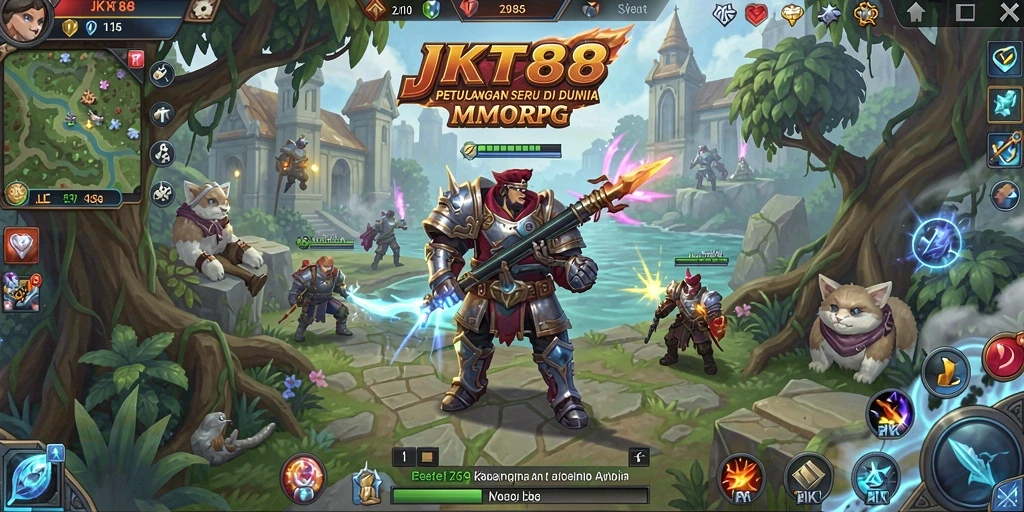 Screenshot gameplay JKT88 yang menampilkan pertempuran epik.