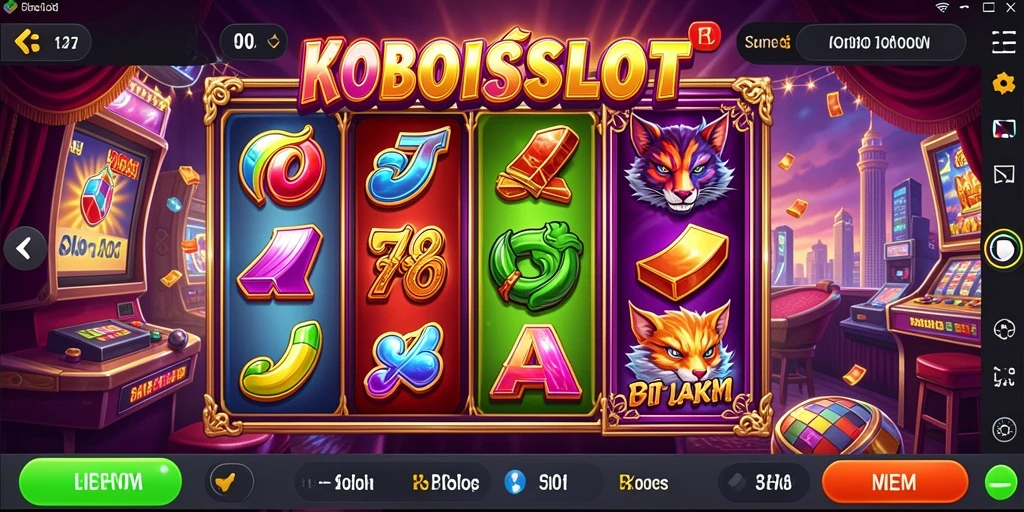 Tampilan gameplay menarik dari KOBOISLOT menunjukkan keseruan permainan slot.