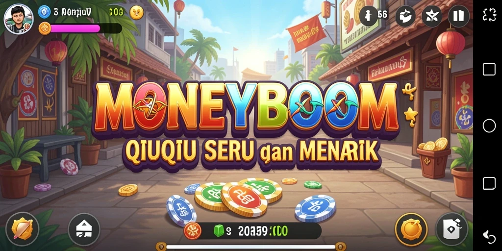 Tampilan menarik dari gameplay QiuQiu MONEYBOOM.