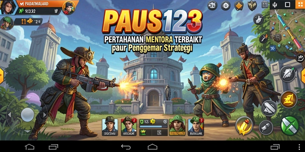 Tangkapan layar dari PAUS123 menampilkan aksi seru di gameplay Tower Defense.