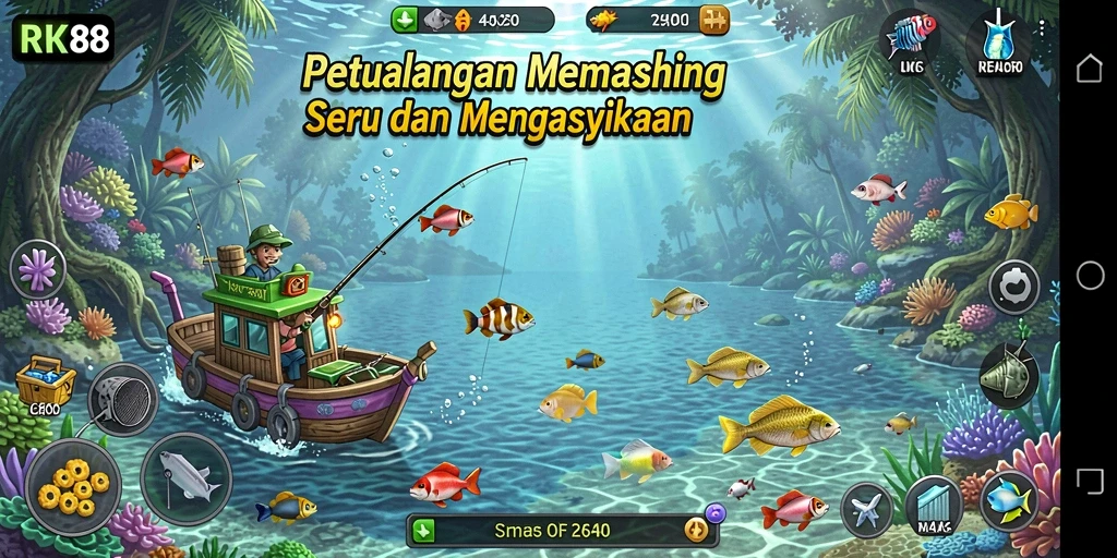 Tampilan gameplay <strong>RK88</strong> yang memikat saat menangkap ikan.