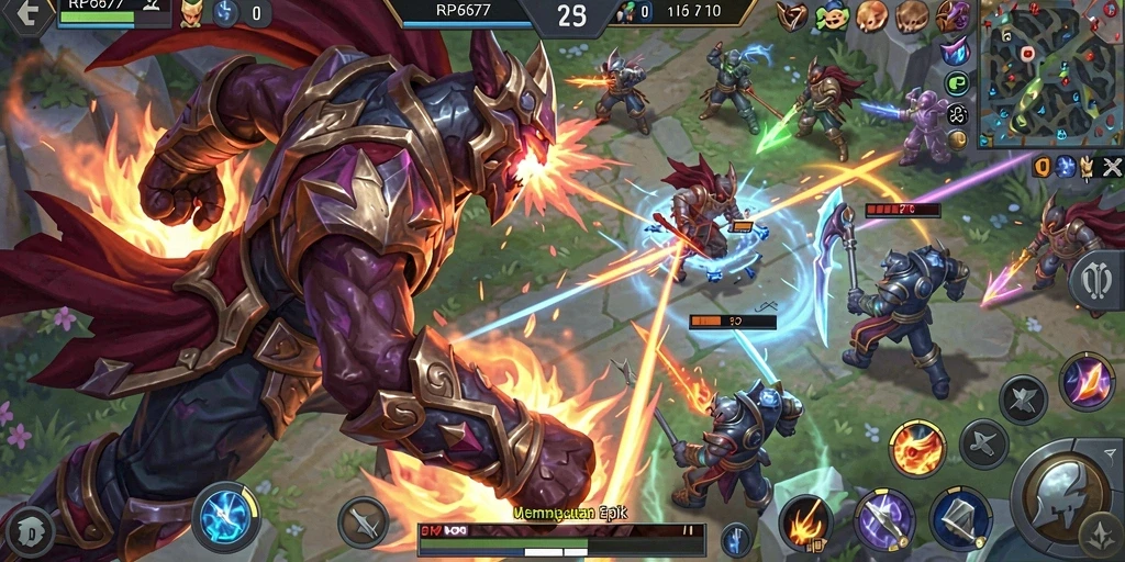 Screenshot gameplay RP6677 menampilkan aksi pertempuran yang mendebarkan.