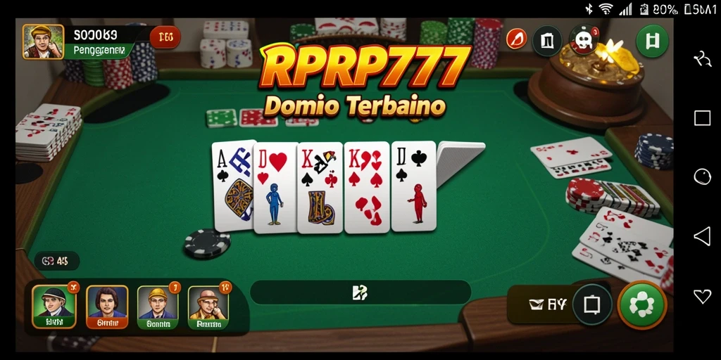 Tampilan gameplay menarik dari RPRP777 untuk permainan Domino.