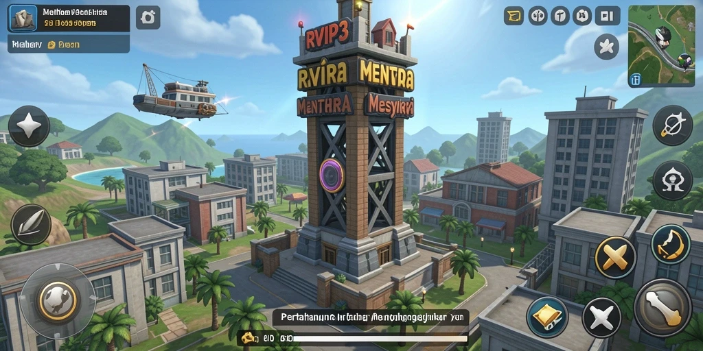 Screenshot RVIP3 menampilkan aksi seru dalam game Tower Defense.