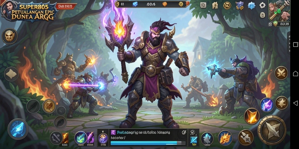 Screenshot menunjukkan aksi seru dalam game ARPG SUPER805.