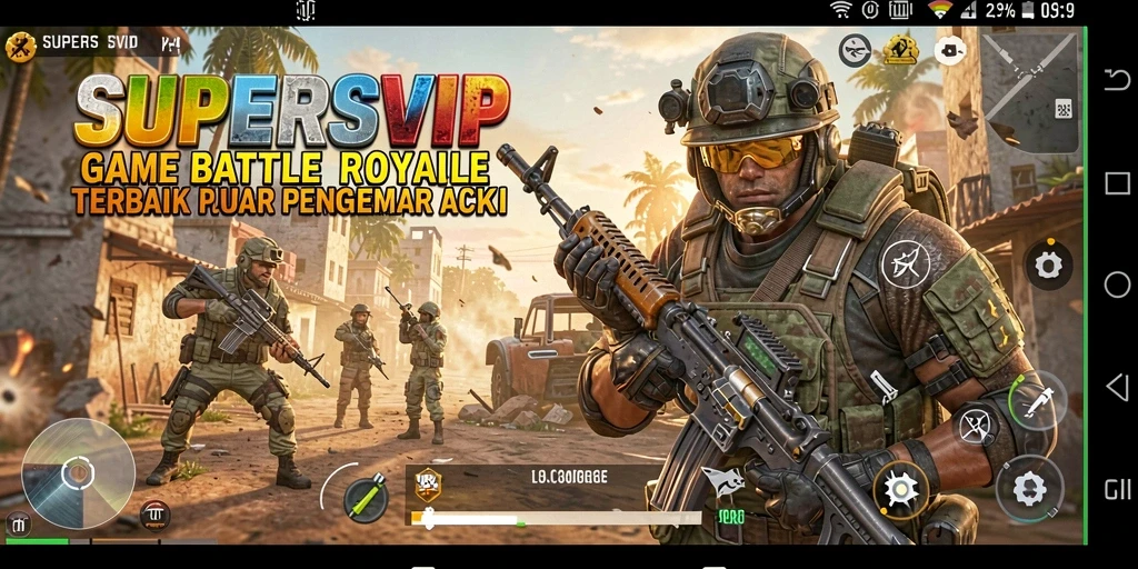 Gameplay mendebarkan di arena battle royale.