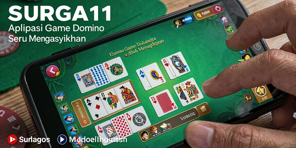 Screenshot utama SURGA11 menampilkan gameplay domino yang seru.