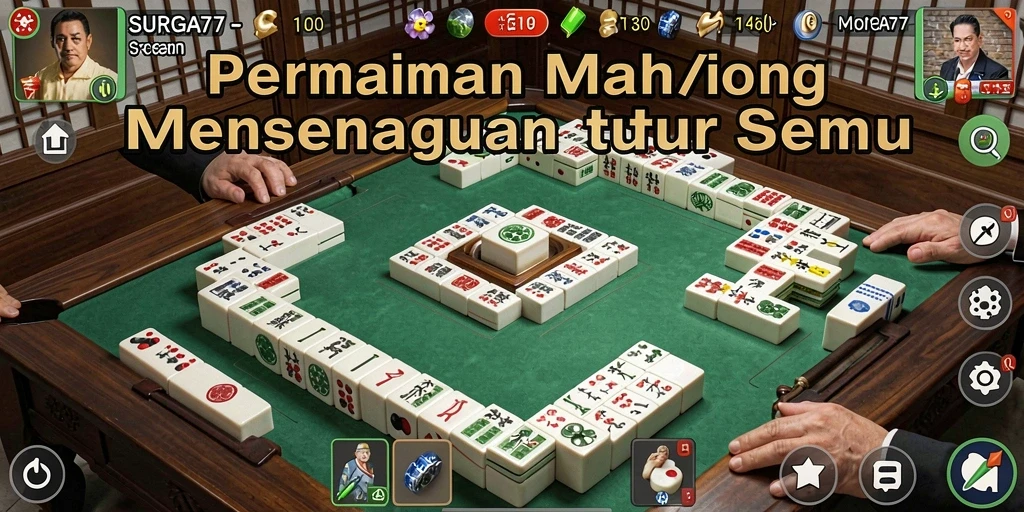 Tampilan gameplay Mahjong yang menarik dan menantang di SURGA77.