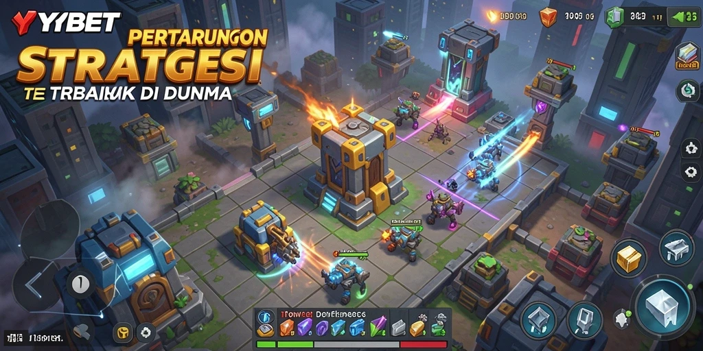 Screenshot gameplay YYBET menampilkan aksi seru Tower Defense.