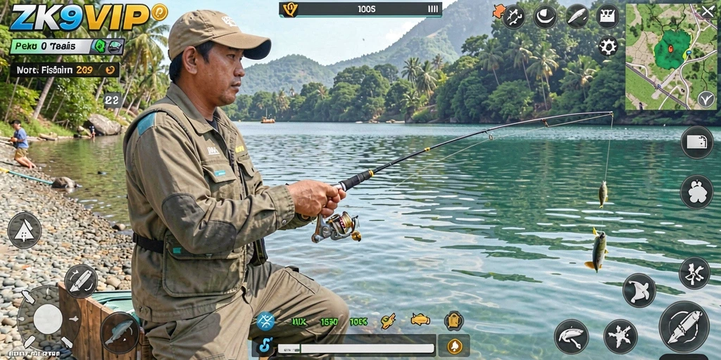 Tangkapan ikan besar dan pemandangan indah dalam ZK9VIP.